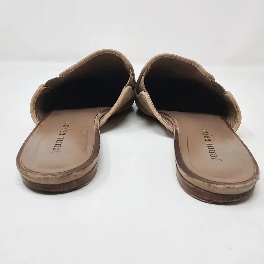 Jenny Kayne Beige Suede Mule Slides Pointy Toe Size 8 - FAIR - Picture 6 of 8